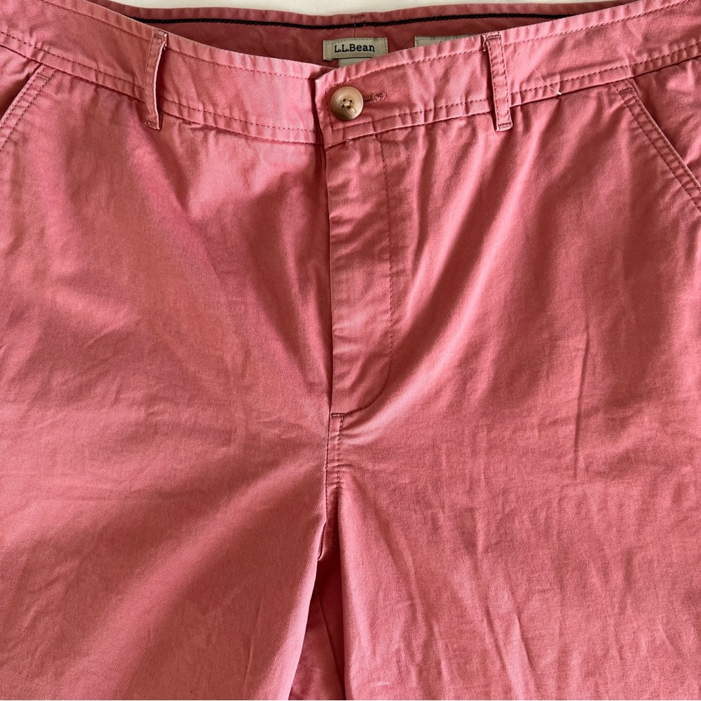 LL Bean Favorite Fit Pants Womens Size 12 Coral Stretch Cotton Chino Pants